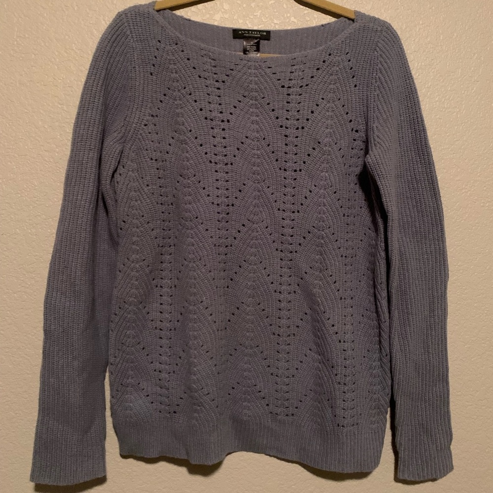 Dusty Violet Sweater, Ann Taylor, Wool/ Cashmere blend